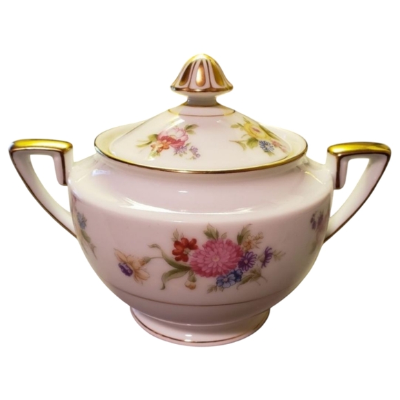 Noritake Other - Vtg 1933- Sugar Bowl "Phyliss"  Noritake Roses Porcelain Heavy Gold Accents